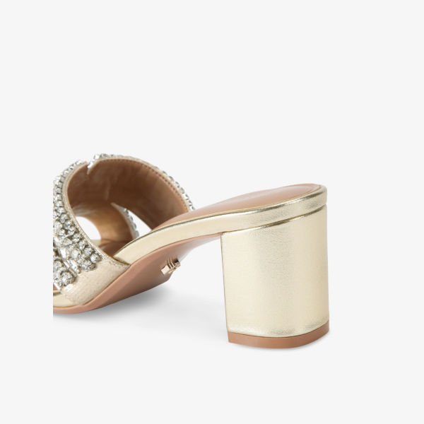 Босоножки Carvela Pageant на каблуке из искусственной кожи, золотой — фото 4