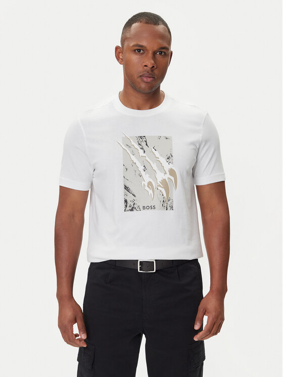 

Футболка regular fit Te_Animali 50546362 Boss, белый