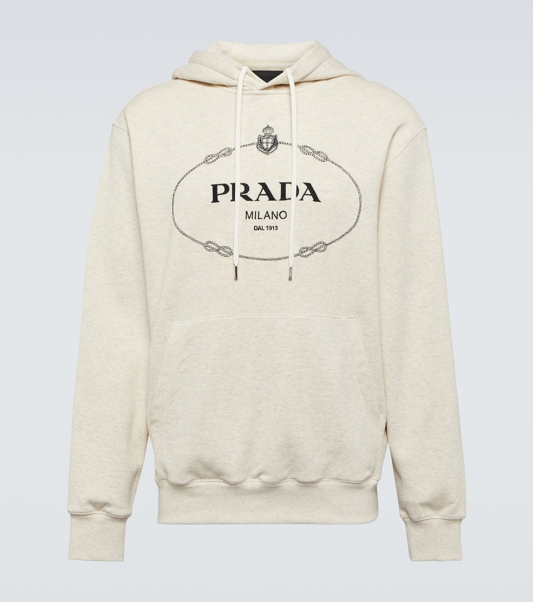 

Хлопковый худи с логотипом Prada, Naturale