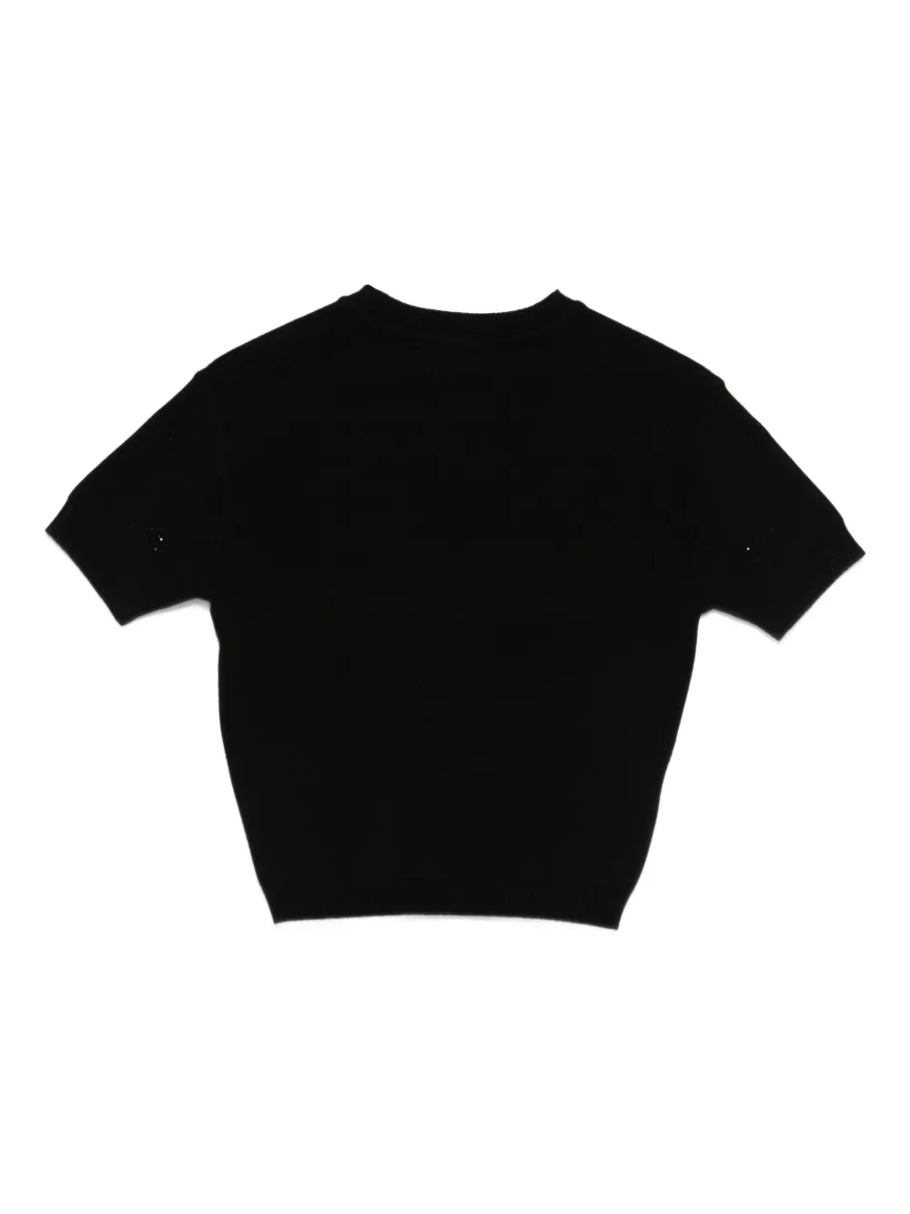 Украшенный топ с короткими рукавами Elisabetta Franchi Kids, черный — фото 2