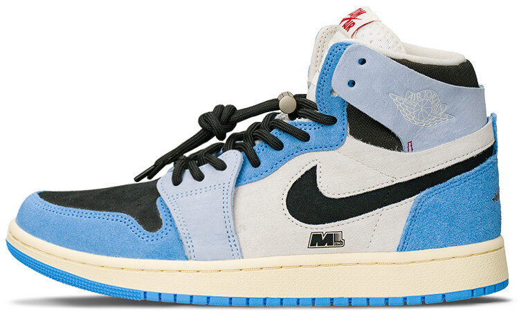 

Кроссовки Air JORDAN 1 Vintage Basketball Shoes Women's High-Top Black Blue