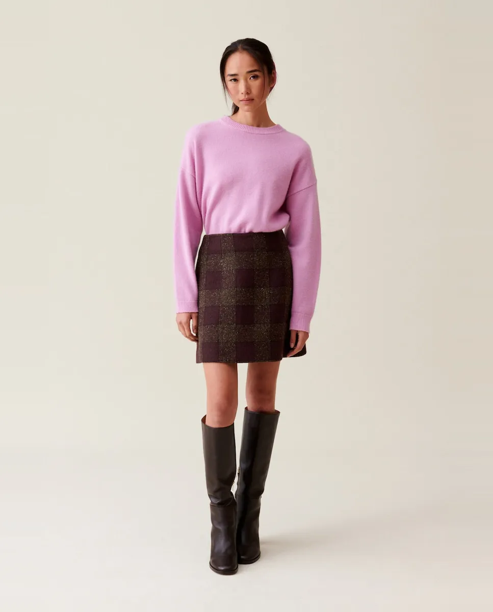 

Короткая клетчатая трикотажная юбка Claudie Pierlot, мультиколор
