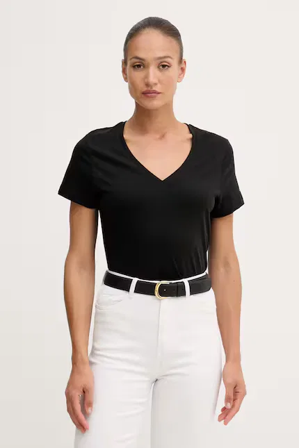 Футболка с коротким рукавом модель T-shirt damski Tommy Hilfiger, черный