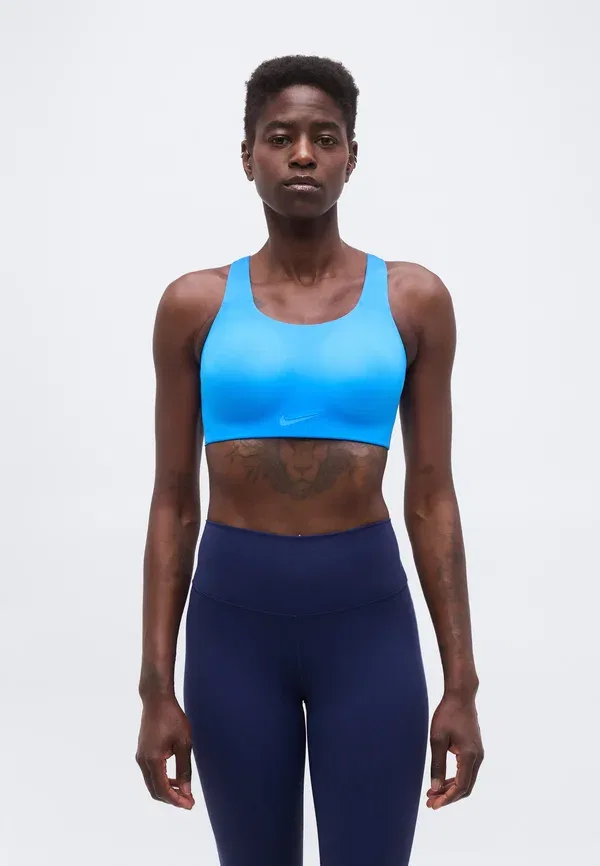 Спортивный бюстгальтер высокой поддержки Rival bra Nike Performance, светло-фото-голубой