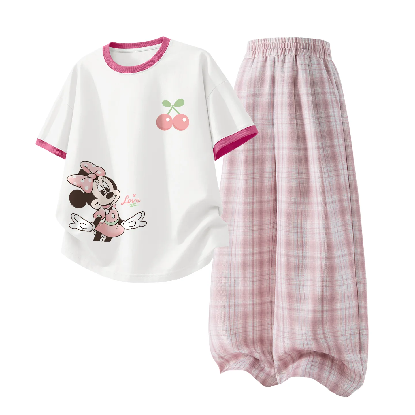 Casual Sportswear 2 Piece Set Kids' Disney, di gao sweetie k белый красный+solid розовый — фото 4