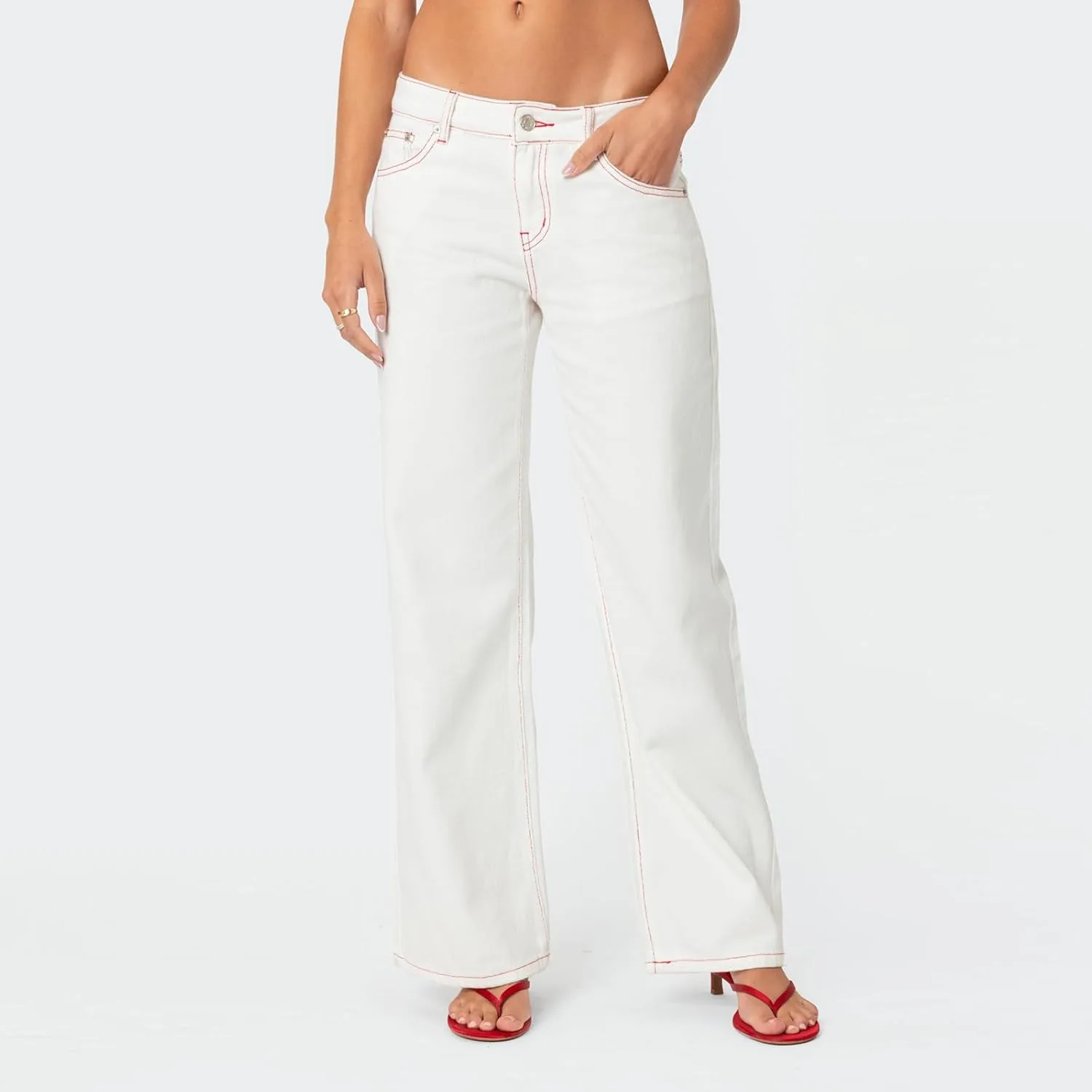 

Owl's-Yard Women Straight Wide Leg Jeans Y2k Low Waist