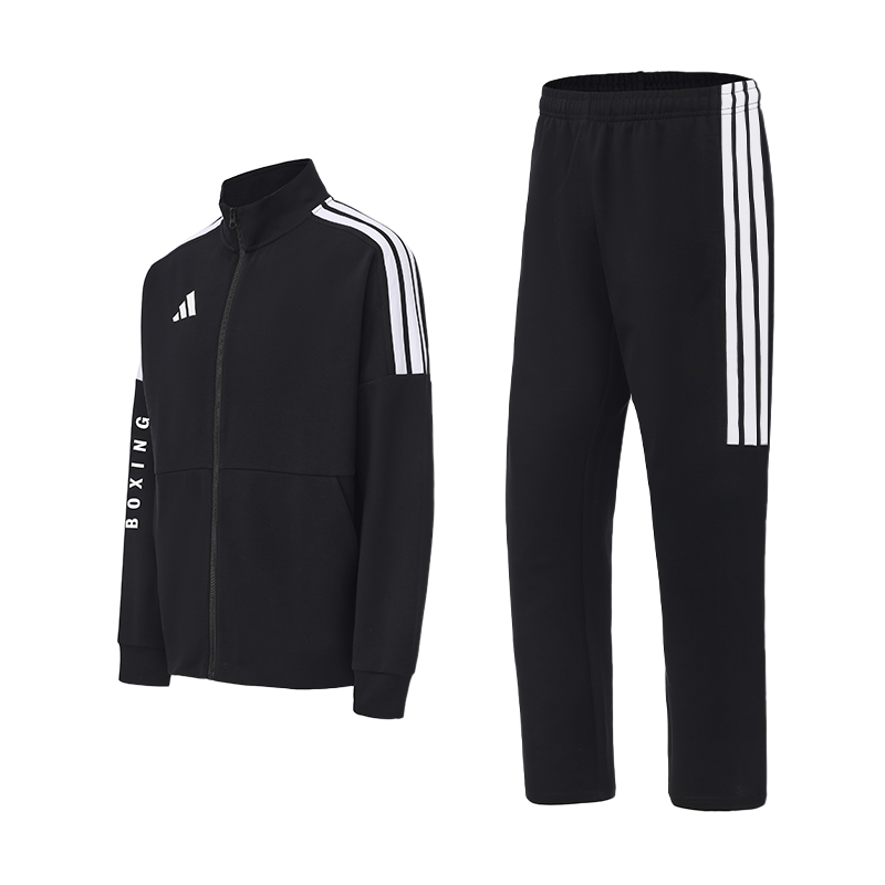 

Повседневная спортивная одежда унисекс Adidas, set (черный белый stand collar top+черный белый straight fit pants)