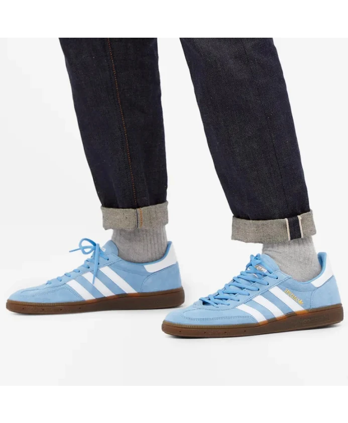 Специальные светло-голубые кроссовки для гандбола Adidas Originals, синий — фото 2
