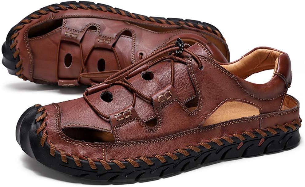 

Мужские летние сандалии для улицы, дышащие пляжные туфли, шнуровка, для ходьбы, рыбацкие, противоскользящие, удобные, повседневные, модные Asifn, коричневый