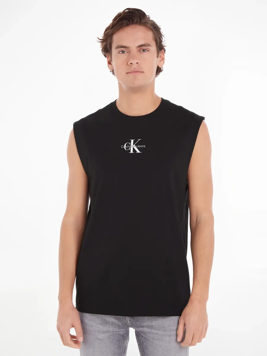 

Футболка Calvin Klein Jeans "MONOLOGO SLEEVELESS TEE" с фирменной этикеткой, цвет Ck Black