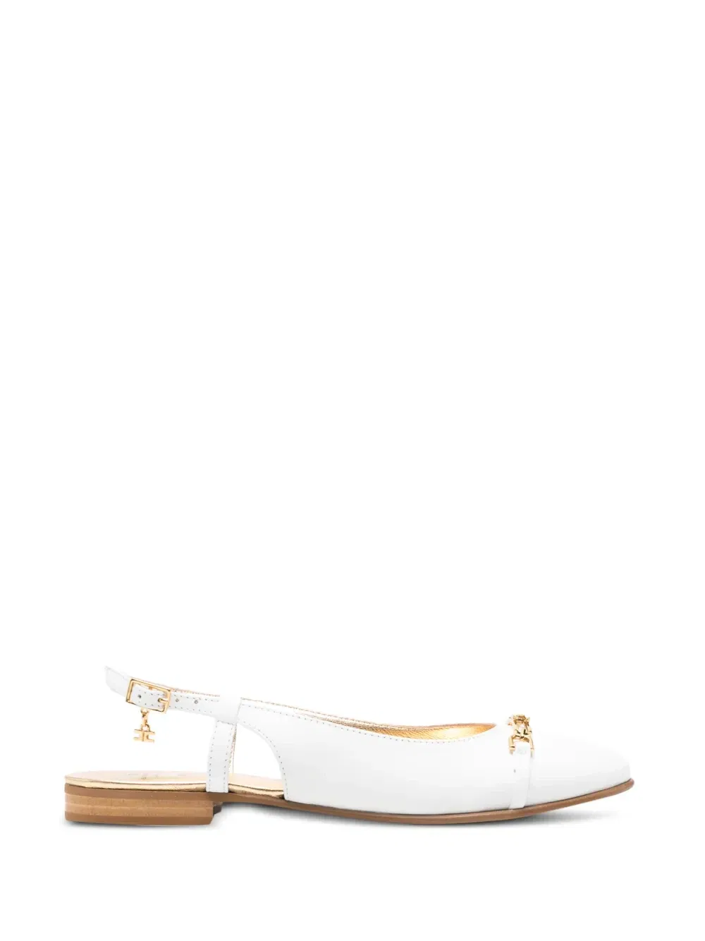 Балетки с логотипом Elisabetta Franchi Kids, белый