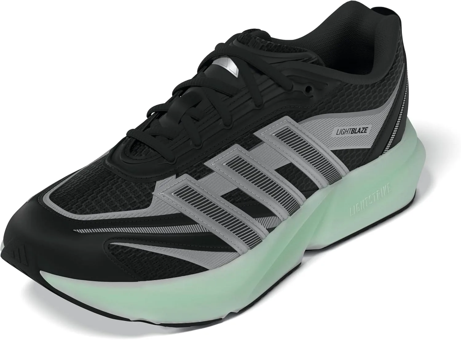 Мужские кроссовки Adidas Lightblaze Glow на шнуровке для повседневной носки - синие, черный/металлик