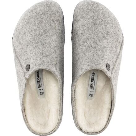 Zermatt Узкие тапочки на овчинной подкладке женские Birkenstock, цвет Light Gray/Natural Wool — фото 4