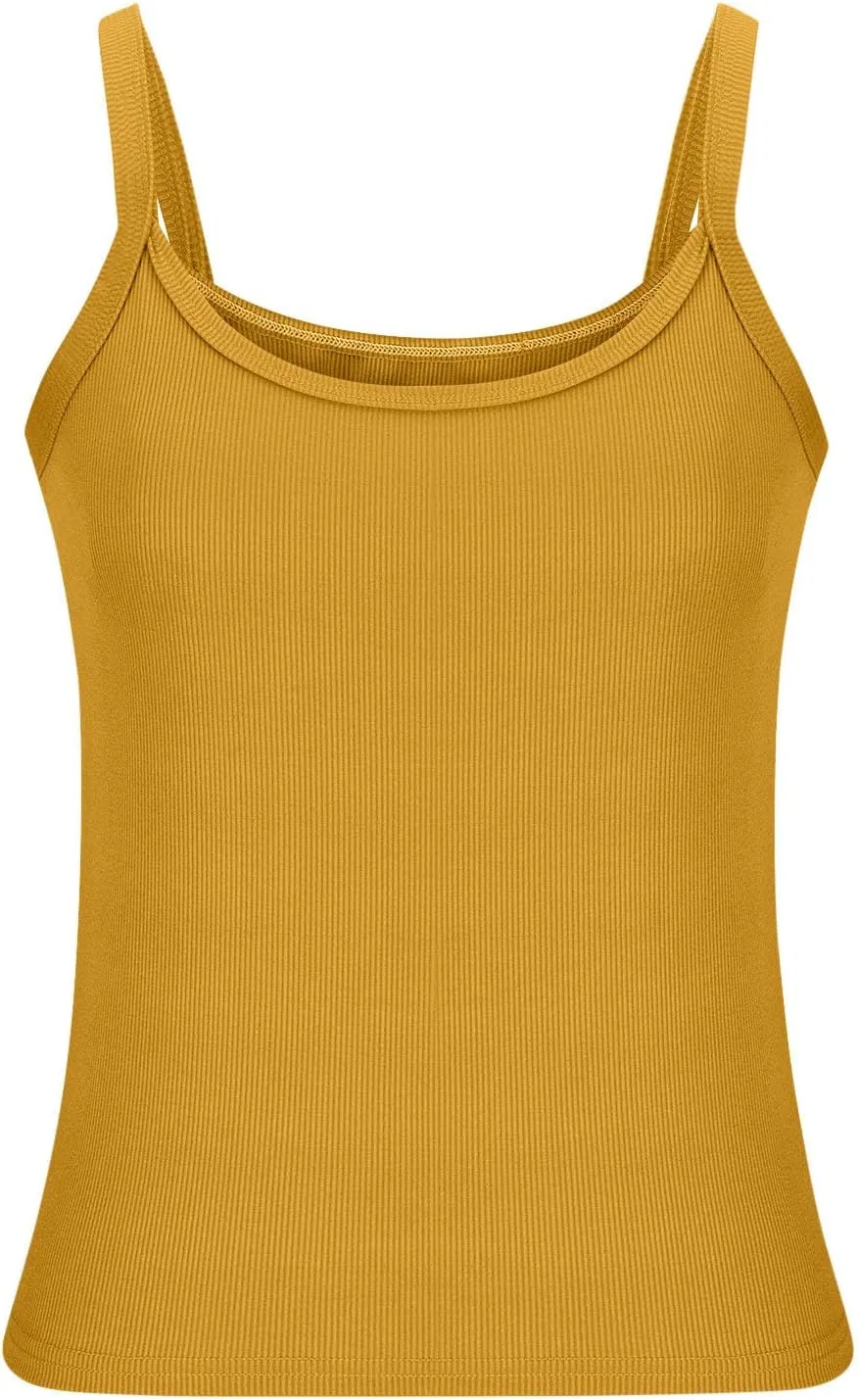 Топ-майка женская облегающая, Ribbed Knit, Yellow — фото 4
