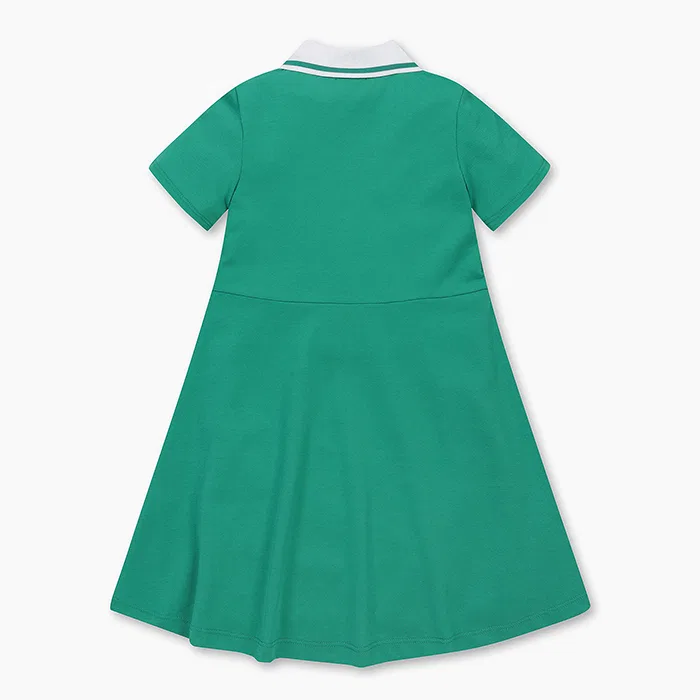Детское платье-поло на молнии зелёное от Benetton Kids — фото 2