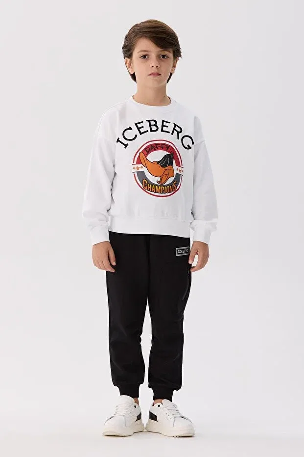 Детское для мальчиков свитшот с принтом Iceberg, White