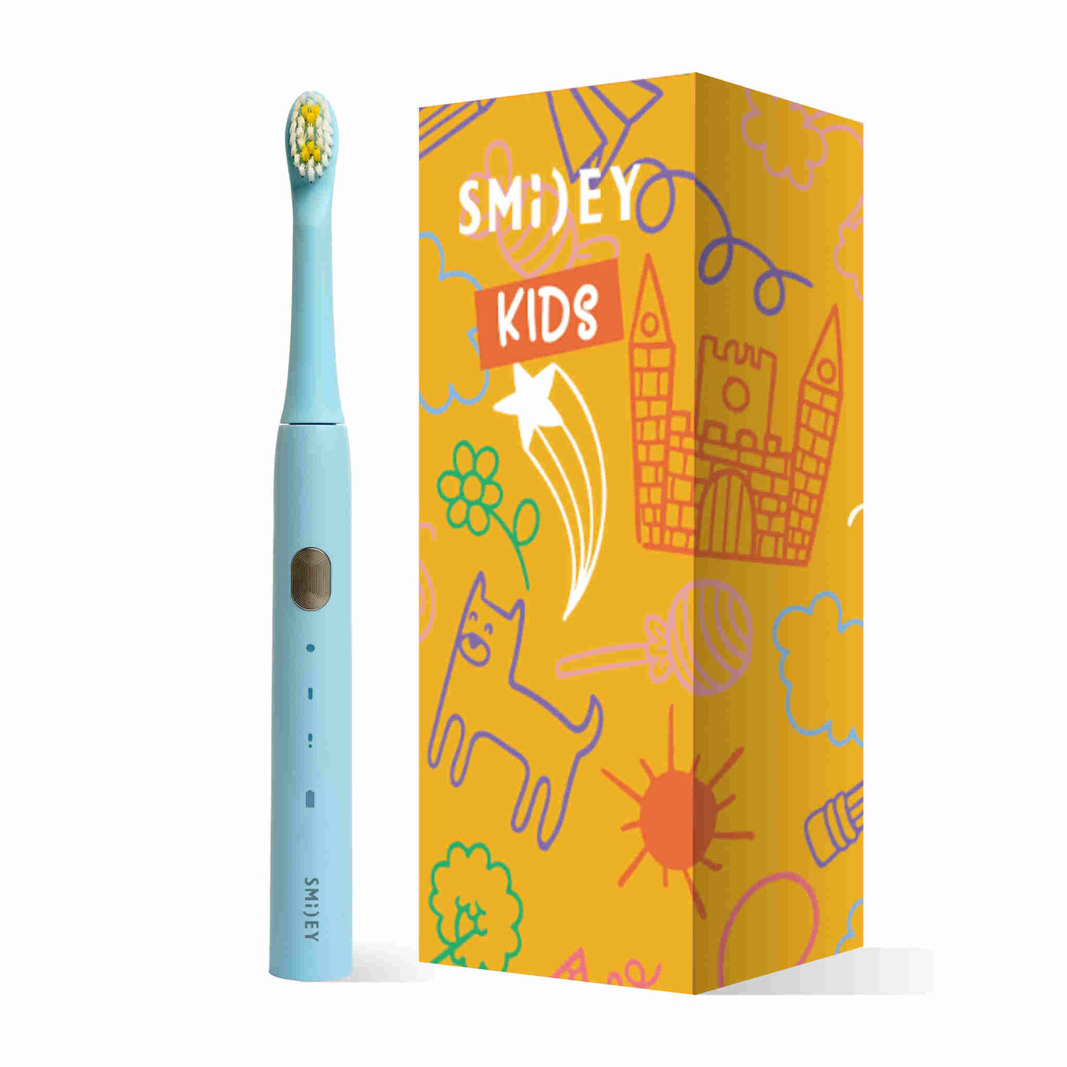 Smiley Light Kids звуковая зубная щетка детская синяя, 1 шт. — фото 3