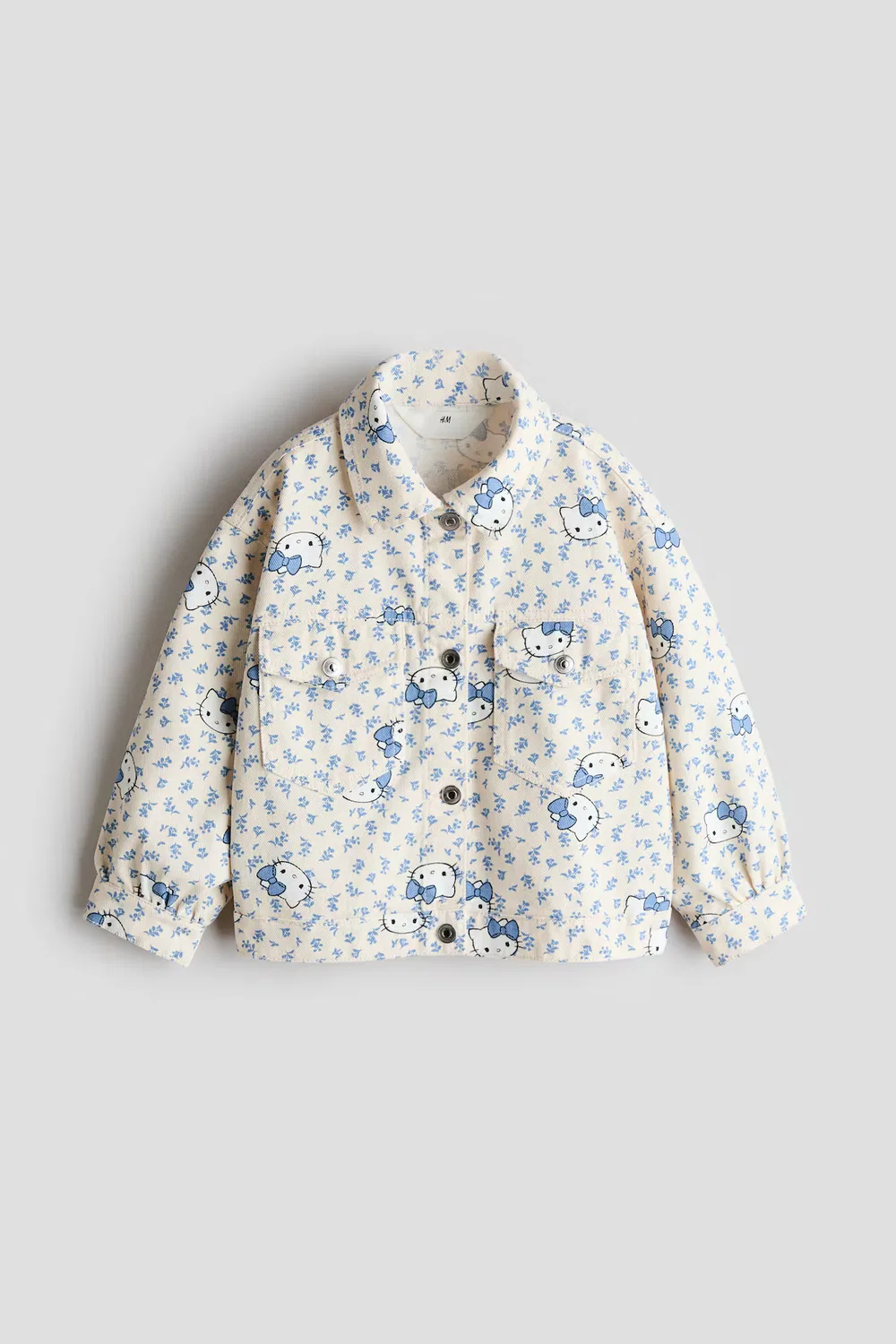 Твиловая куртка с принтом H&M, Cremefarben/Hello Kitty