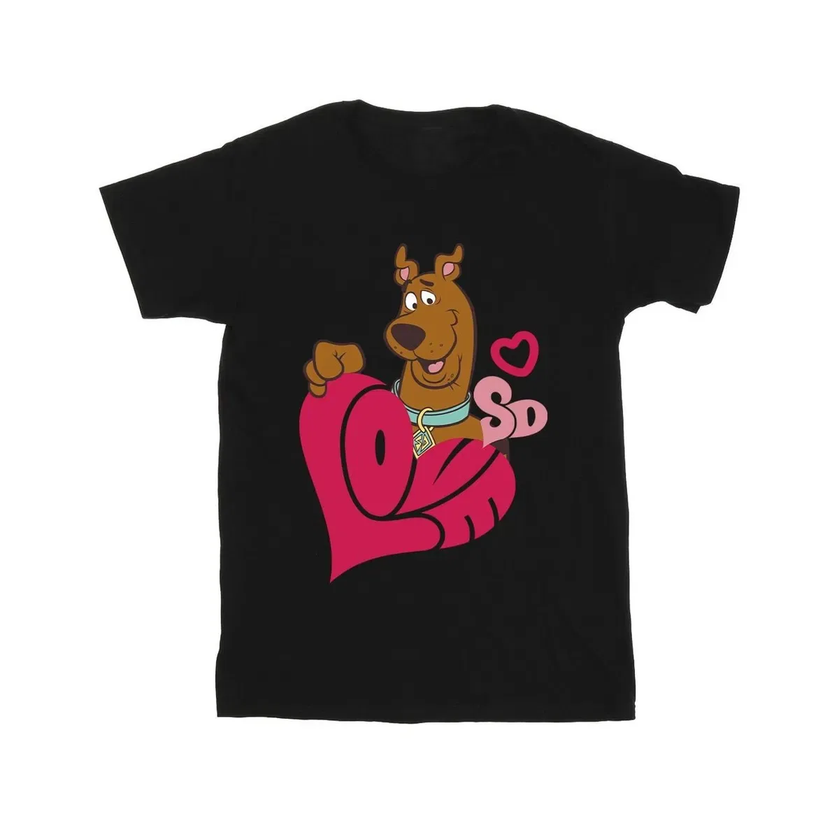 Детская хлопковая футболка Love Heart Scooby Doo, Black