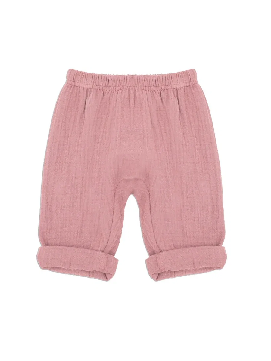 Брюки MAXIMO Regular Pants 'GOTS BABY-Krempelhose Musselinstoff' в розовом цвете — фото 2