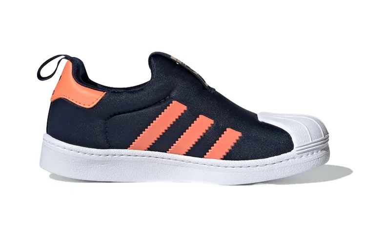 Детские кроссовки с контрастной отделкой Superstar 360 Black Orange White Adidas Originals, Black Orange White — фото 3