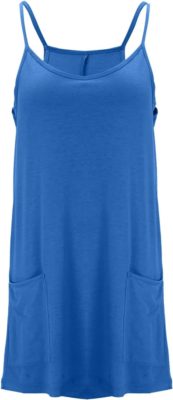 Женское спортивное мини-платье с встроенными шортами Tennis Workout Rompers, Blue — фото 4