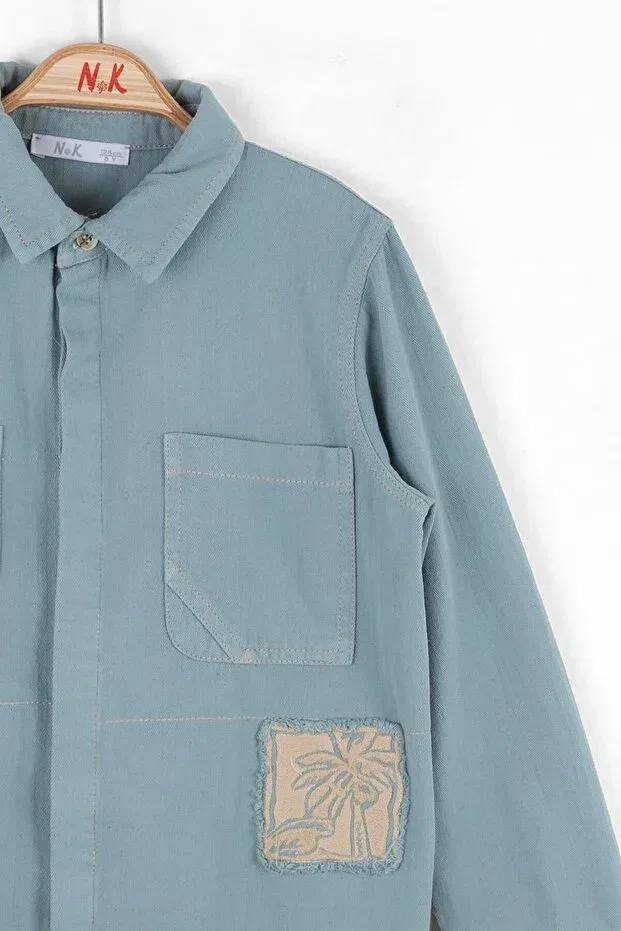 Детская рубашка для мальчиков с длинным рукавом Nk Kids, Blue — фото 2