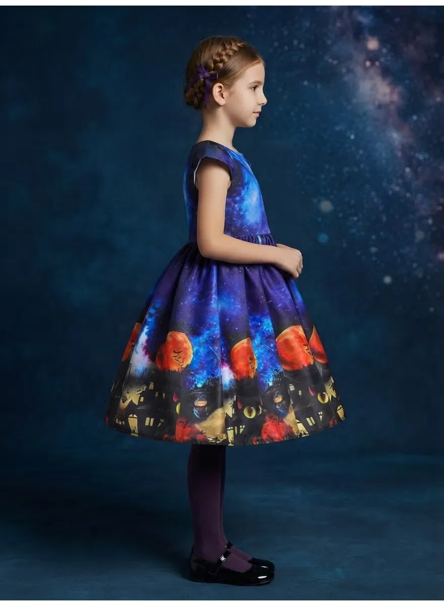 Платье с принтом на Хэллоуин D'Daniela, синий — фото 3