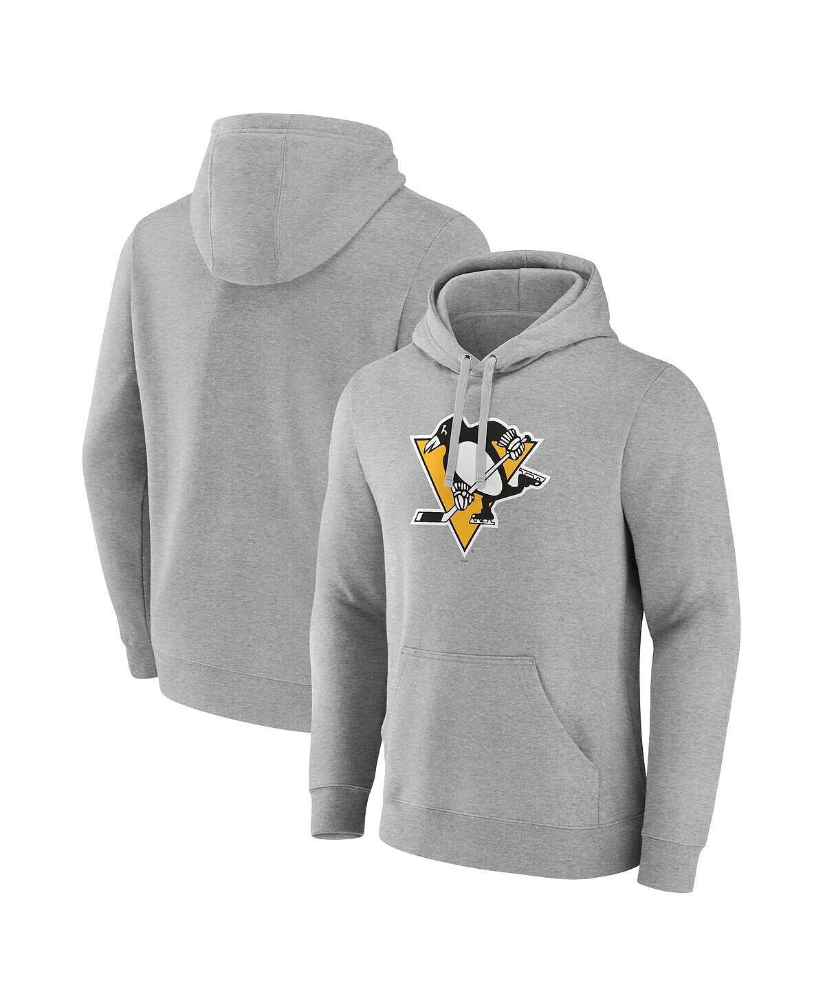 

Мужская фирменная толстовка с капюшоном с логотипом heather grey pittsburgh penguins primary logo Fanatics, мульти