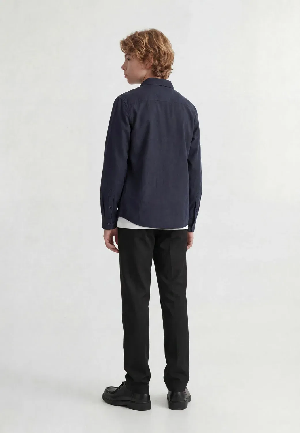 Рубашка для мальчиков - блузка на пуговицах Jack & Jones Junior, Navy Blazer — фото 3