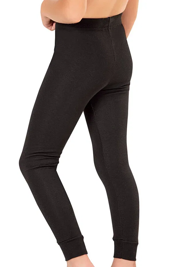 Детское термобелье для девочек ребристое Özkan Underwear, Black — фото 3