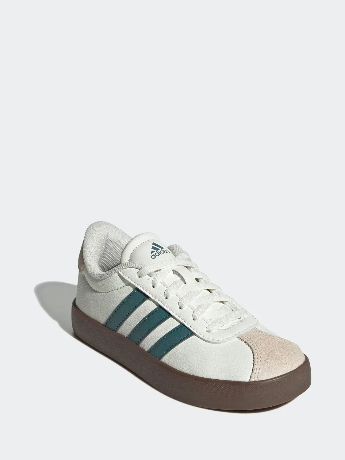 Кроссовки на шнуровке, VL Court 3.0 adidas, белый/зеленый — фото 3