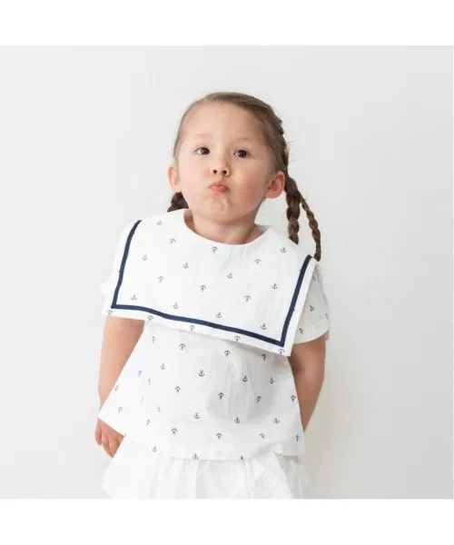 Детская блузка с коротким рукавом, с морским принтом, модель FirstCloset×mio Toys"R"Us/Babies"R"Us, Off White