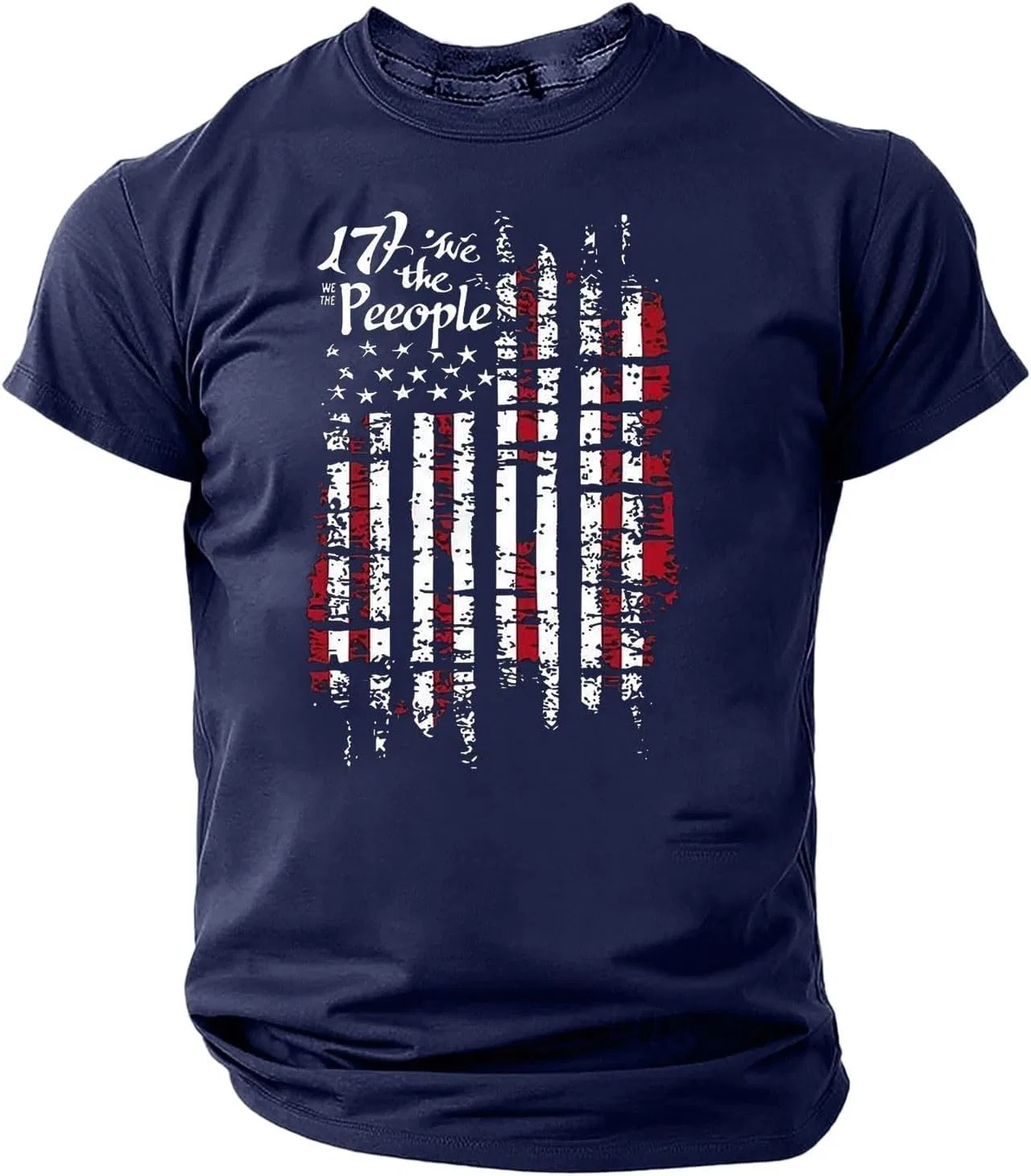 Мужская футболка с американским флагом Independence Day Graphic Tee, Blue — фото 4