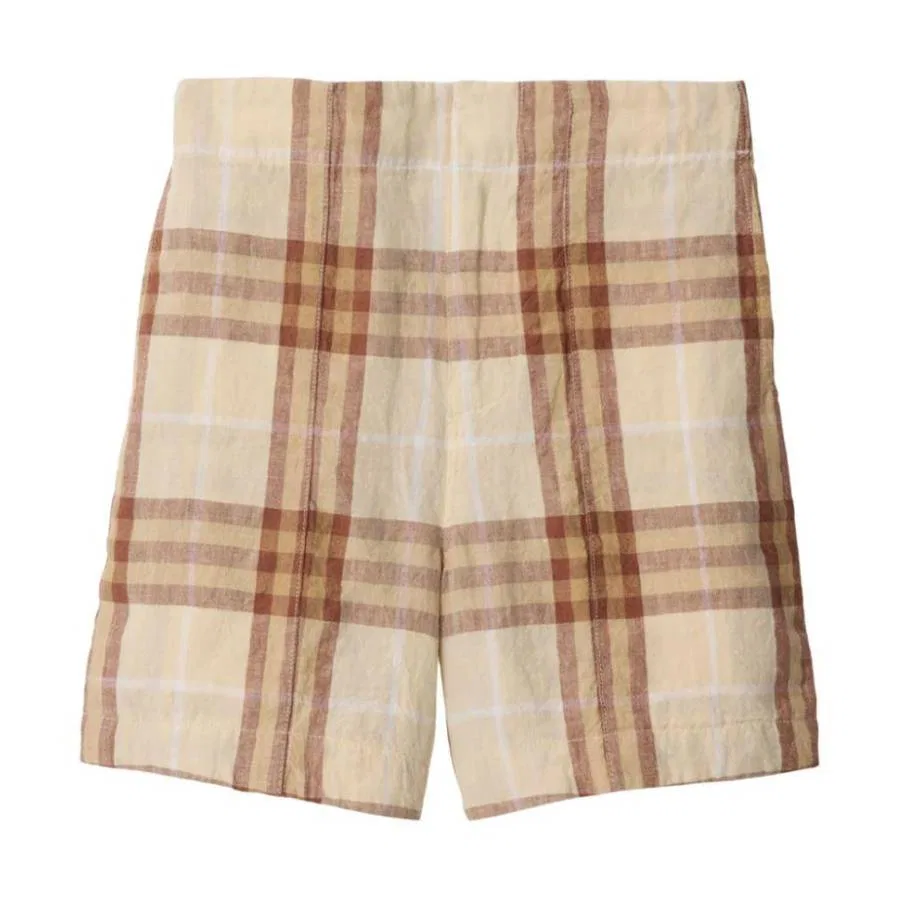 Шорты льняные с принтом Elijah Checked Burberry, Wren Ip Check