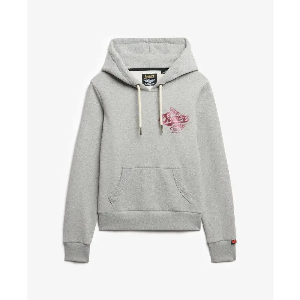 Женское металлическое худи с капюшоном Athletic Superdry, Grau / Betongrau