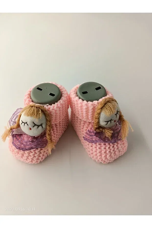Детские пинетки для девочек вязаные Nayinoms, Light Pink — фото 2