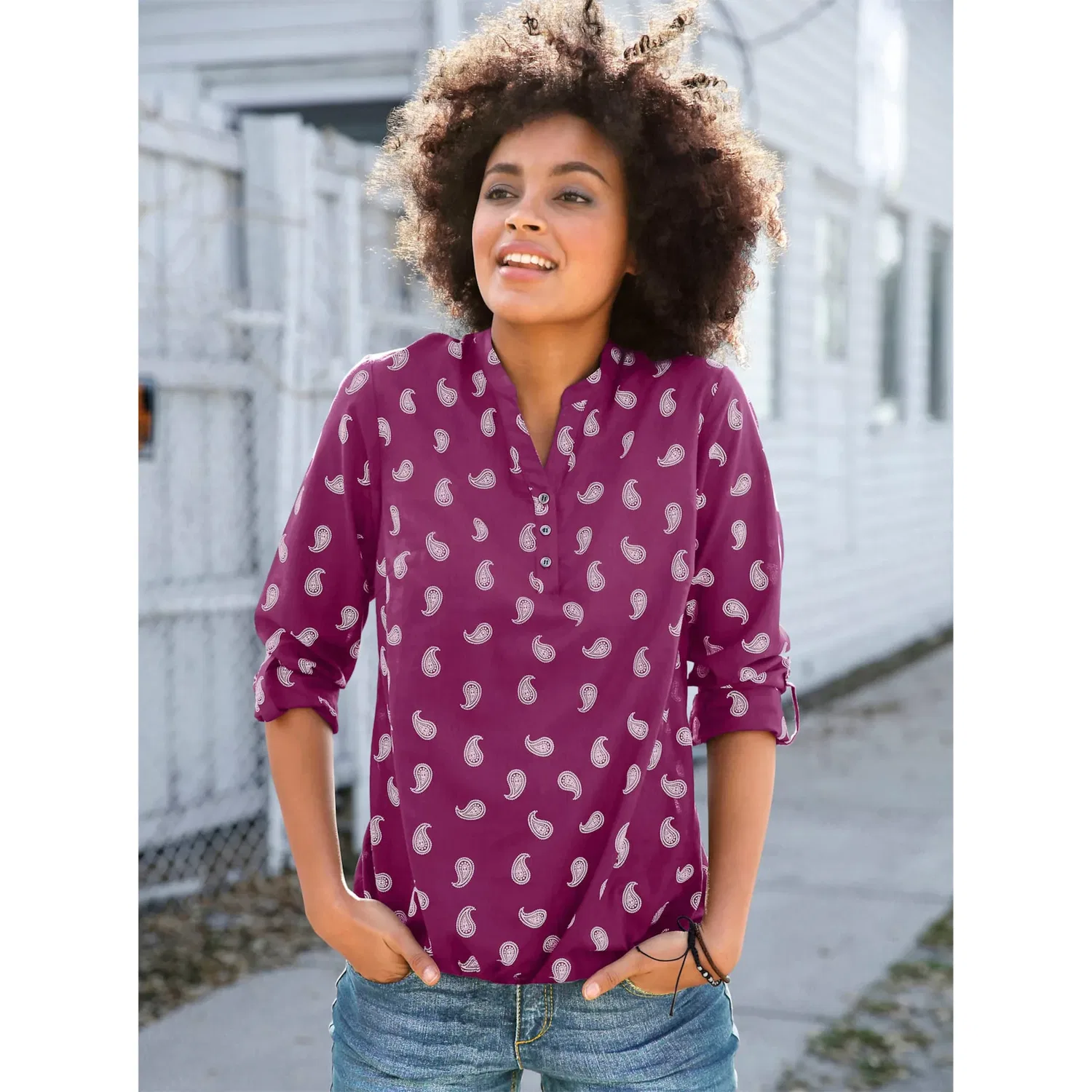 Женская блуза с принтом Inspirationen, Berry Printed