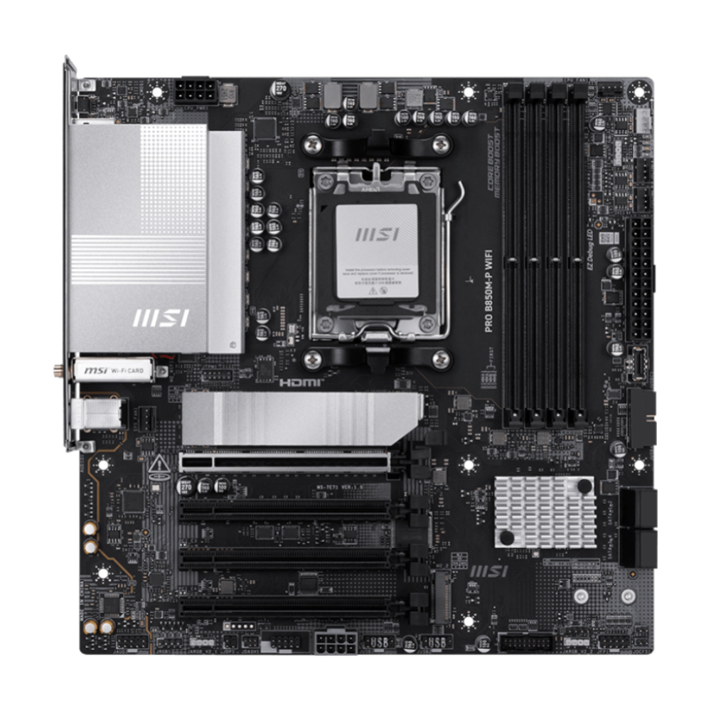 

Материнская плата MSI PRO B850M-P WiFi, AM5, DDR5, Wi-Fi