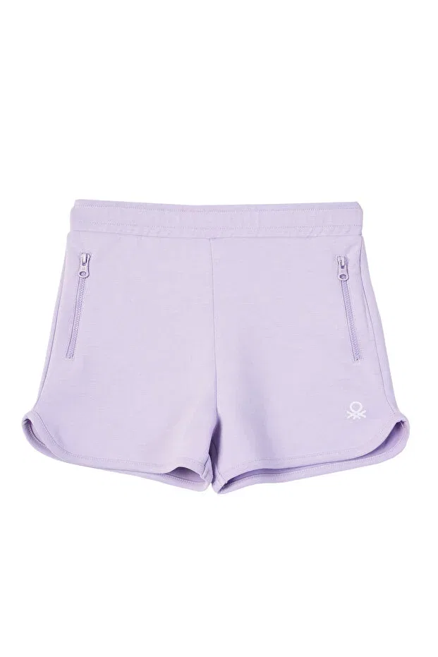 Детские шорты для девочек с застежкой-молнией Benetton, Lilac