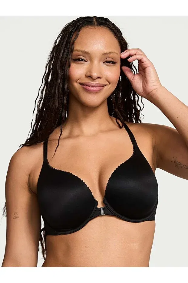 Женский бюстгальтер кружевной Perfect Shape Lace Racerback Gathering Bra Victoria'S Secret, Black — фото 2