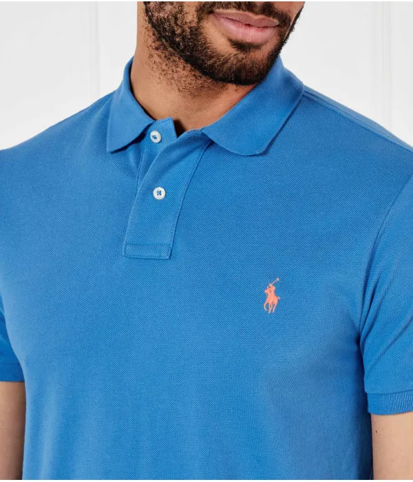 Футболка поло Slim fit Polo Ralph Lauren, синий — фото 4