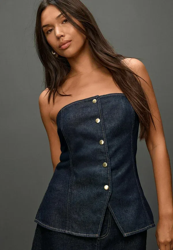 Топ джинсовый Regular fit Next, Rinse Blue, синий — фото 2