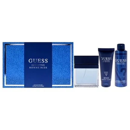 Набор парфюмерный для мужчин Guess, Seductive Homme Blue, 4 предмета, 100 мл EDT + 170 г дезодорант