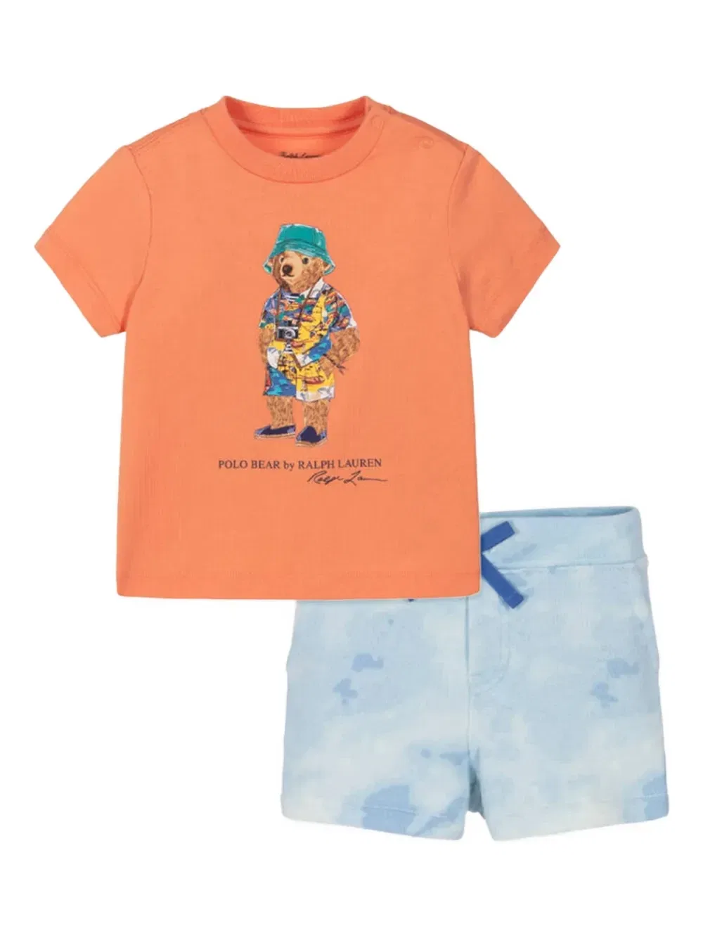 Шорты с принтом тай-дай Polo Ralph Lauren Kids, оранжевый