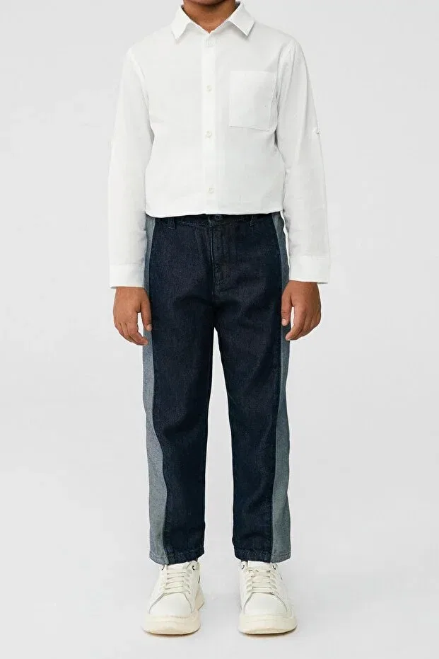 Детская рубашка для мальчиков с длинным рукавом Nbt Jeans, White — фото 2