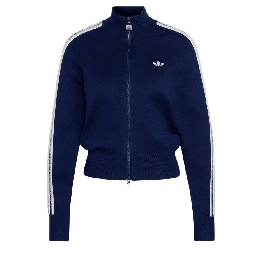 Вязаный кардиган ADIDAS ORIGINALS 'Firebird' темно-синего цвета