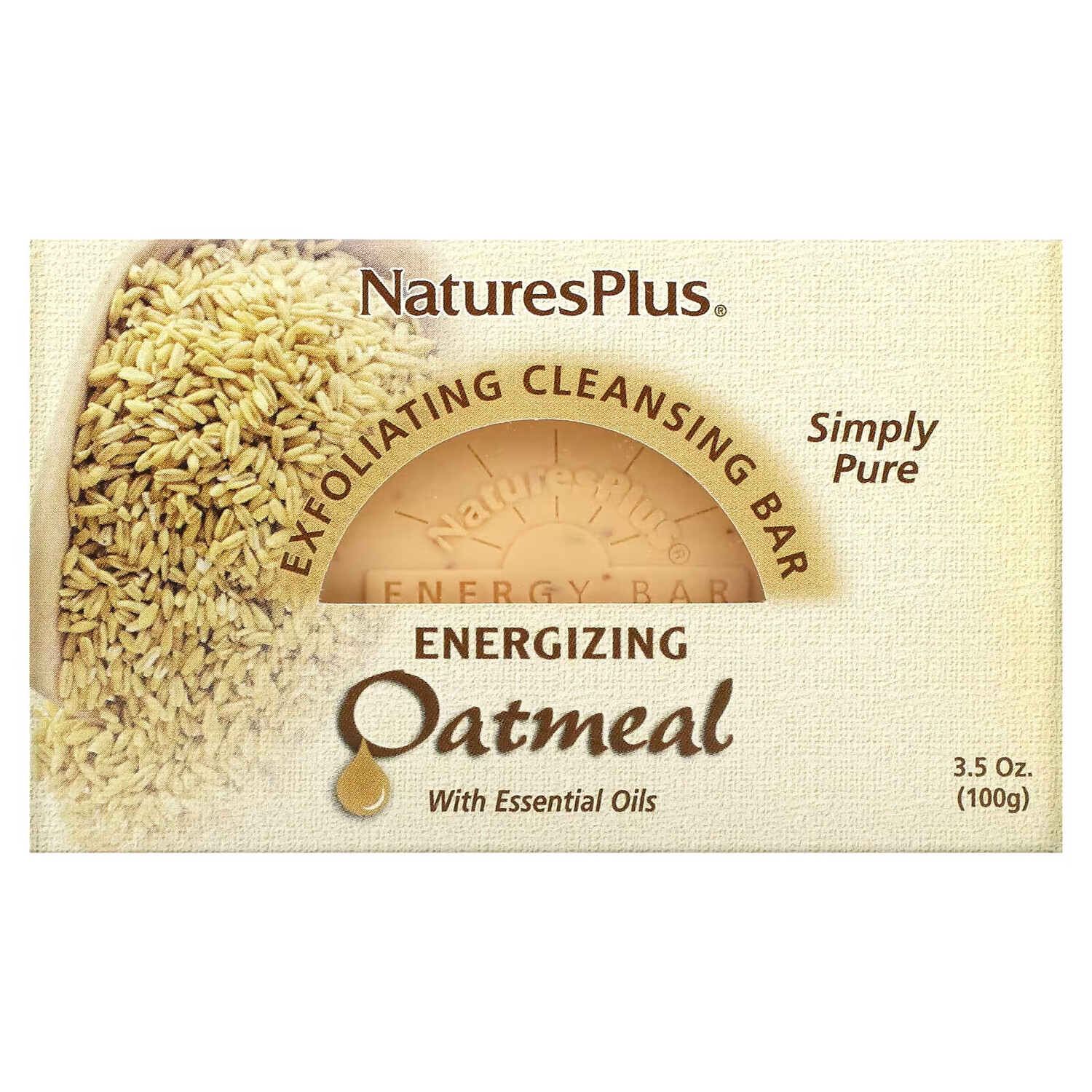 

NaturesPlus, Очищающий пилинг бар из овсянки 3.5 унций. (100 г)