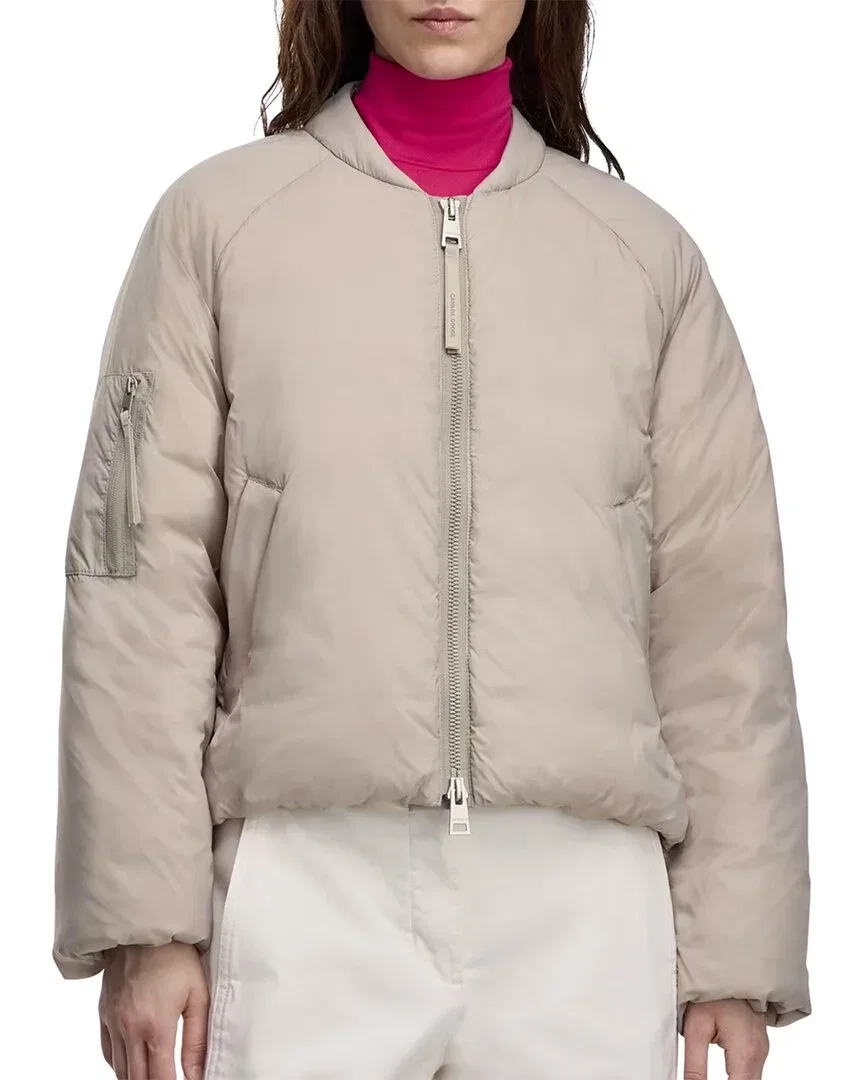 Женский пуховик-бомбер утепленный Canada Goose Elba Down Bomber Jacket, коричневый