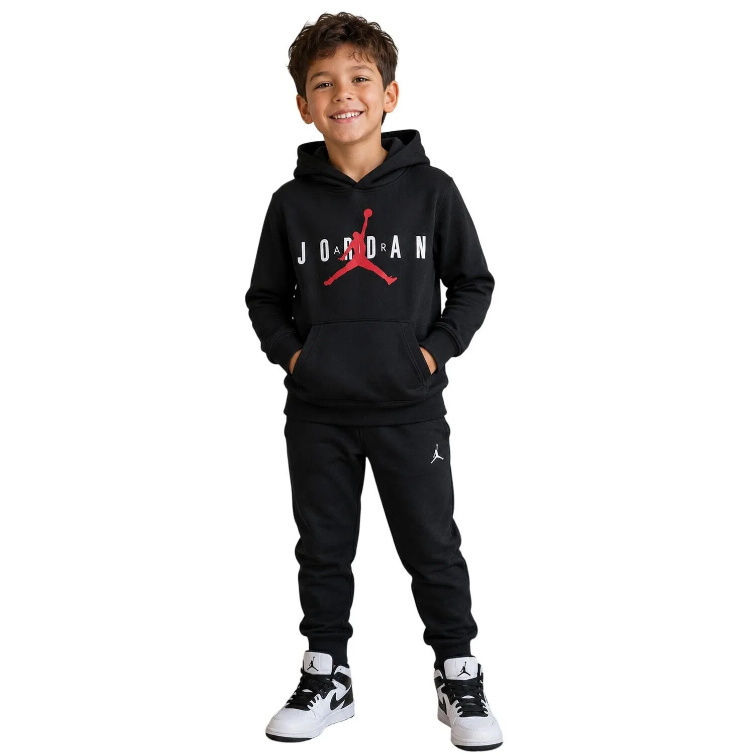 Детское худи с капюшоном Air Jordan Jumpman Nike, Schwarz